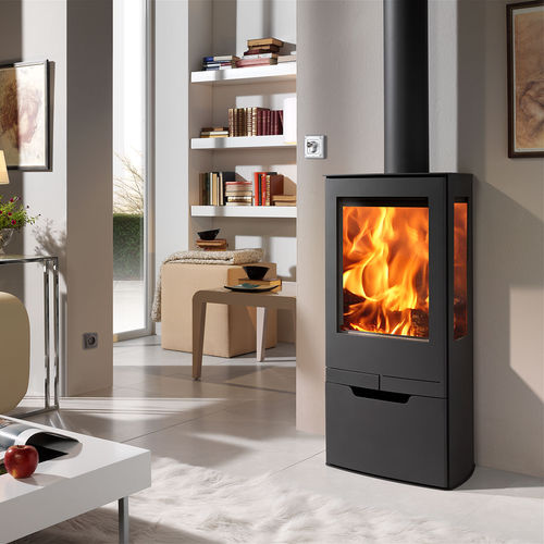 Stufa a legna - ZINC - Panadero - 5 kW...10 kW / multicombustibile / da appoggio