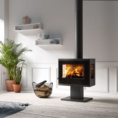 Stufa a legna - ATLANTIC 3V - Panadero - 5 kW...10 kW / multicombustibile / con piedi