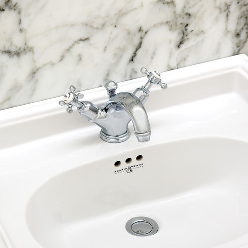 Miscelatore doppio comando per lavabo - 3626 - Perrin & Rowe - da appoggio / in ottone cromato / da bagno