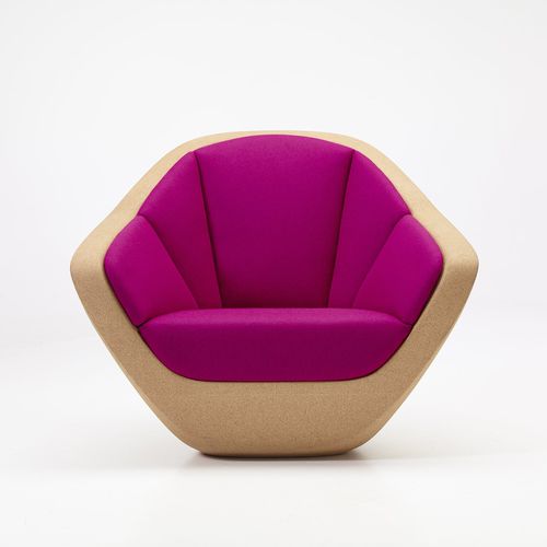 Poltrona contemporanea - CORQUES - Per/Use - in tessuto / viola / con braccioli