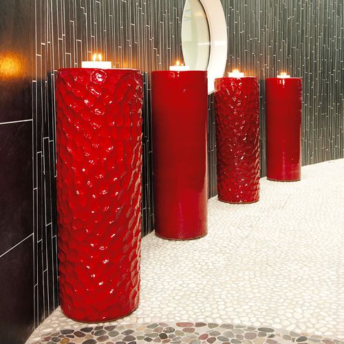 Vaso contemporaneo - CYA - Poterie Goicoechea - in ceramica / fatto a mano / rosso
