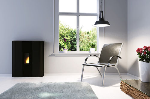 Stufa a pellet - PLASMA - Skia design - contemporanea / in metallo / in pietra