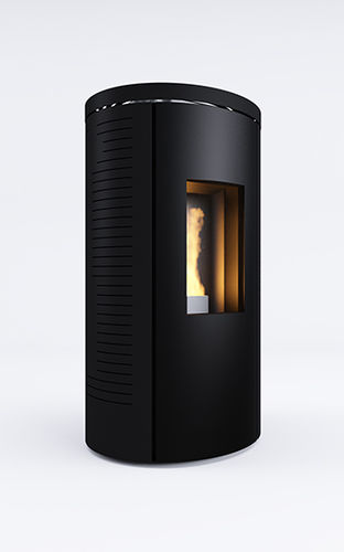 Stufa a pellet - CLASSIC: ECLYPSE - Skia design - contemporanea / in metallo / nera