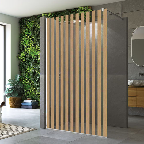 Parete doccia fissa - EASY STR4P JAPAN - Ronal - a nicchia / in vetro Securit® / su misura