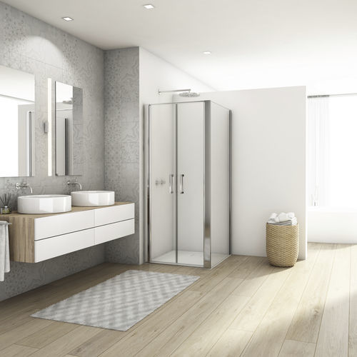 Parete doccia battente - DIVERA D22T2 + D22F1 - Ronal - fissa / d'angolo / in vetro Securit®