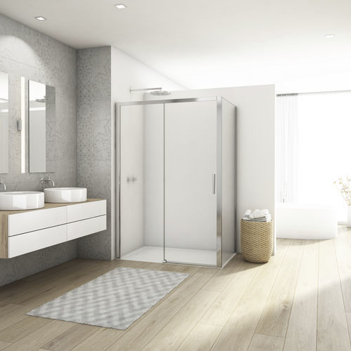Parete doccia scorrevole - DIVERA D22S2B + D22F1 - Ronal - d'angolo / in vetro Securit® / vetro trasparente