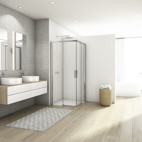 Parete doccia scorrevole - DIVERA D22SE2B - Ronal - d'angolo / in vetro Securit® / vetro trasparente