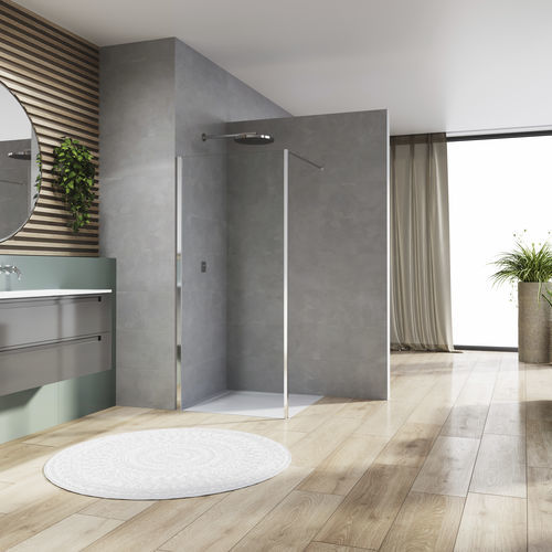 Parete doccia fissa - WALK-IN ARELIA : D20F1+D20BTK1H - Ronal - in vetro Securit® / vetro trasparente / 5 mm