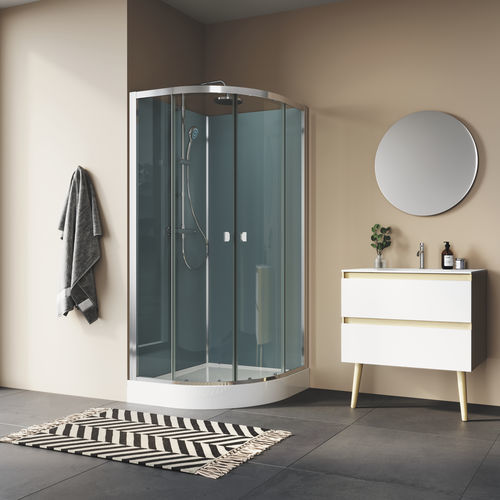Parete doccia scorrevole - MODUL'R ARELIA 1200 - Ronal - curva / d'angolo / su piatto doccia
