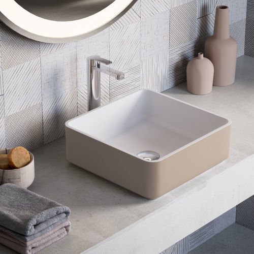 Lavabo da appoggio - VIBES CS - Ronal - in Solid Surface / personalizzabile / finitura opaca