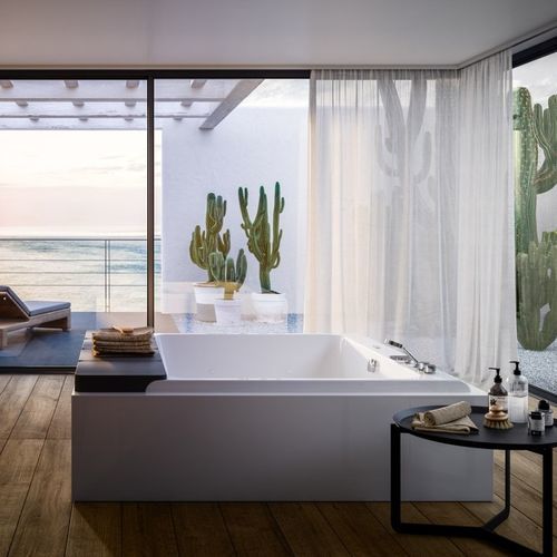 Vasca da bagno d'angolo - MAWI - Ronal - ad isola / per ambiente abitativo / ad uso professionale