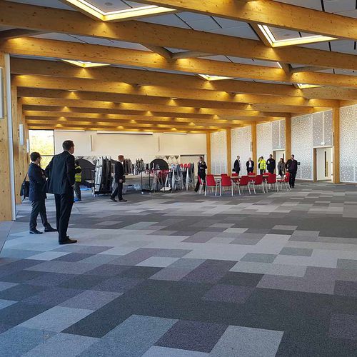 Pannello acustico per soffitto - Dining Room University of Warwick Coventry - Bruag Design Factory AG - in MDF / rettangolare / per interni