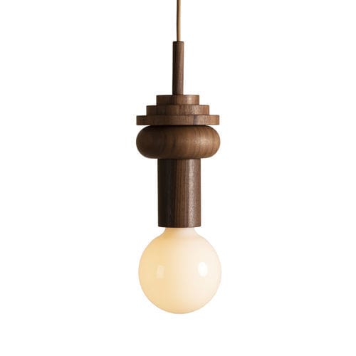 Lampada a sospensione - Junit "Pino" - Schneid Studio - in noce / design Bauhaus / con cavo
