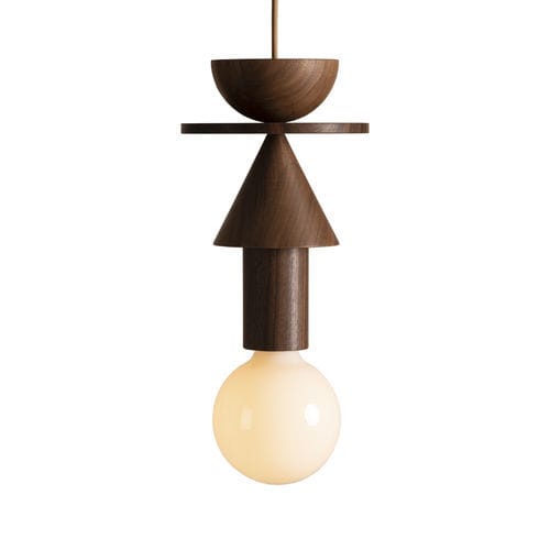 Lampada a sospensione - Junit "Stanza" - Schneid Studio - in noce / contemporanea / con cavo