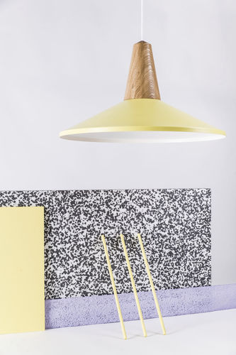 Lampada a sospensione - EIKON : SHELL - Schneid Studio - in rovere / in metallo / in bambù