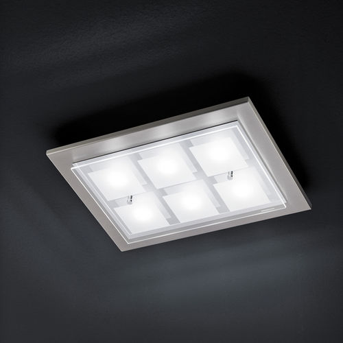 Plafoniera contemporanea - DOMINO - GROSSMANN Leuchten GmbH & Co. KG - quadrata / in vetro / LED