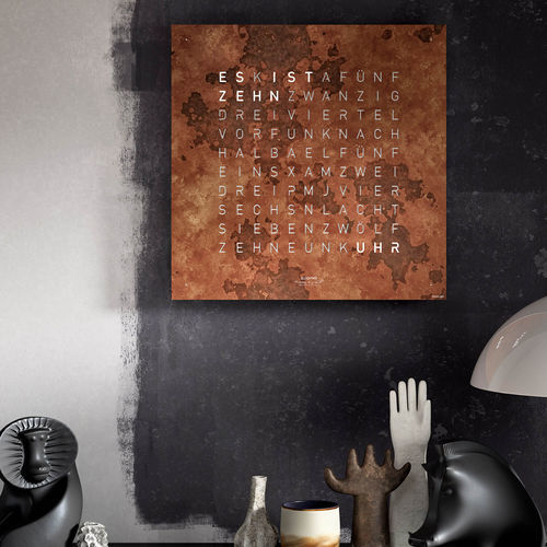 Orologio contemporaneo - RUST - qlocktwo - a muro / con schermo digitale LCD / contract