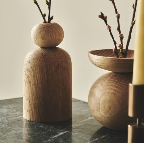 Vaso contemporaneo - Ball  - Applicata - in rovere / in legno tinto / da tavolo
