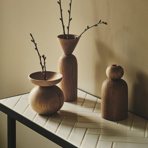 Vaso contemporaneo - Bowl  - Applicata - in rovere / in legno tinto / da tavolo
