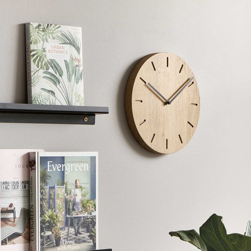 Orologio contemporaneo - WATCH:OUT - Applicata - a muro / analogico / in rovere