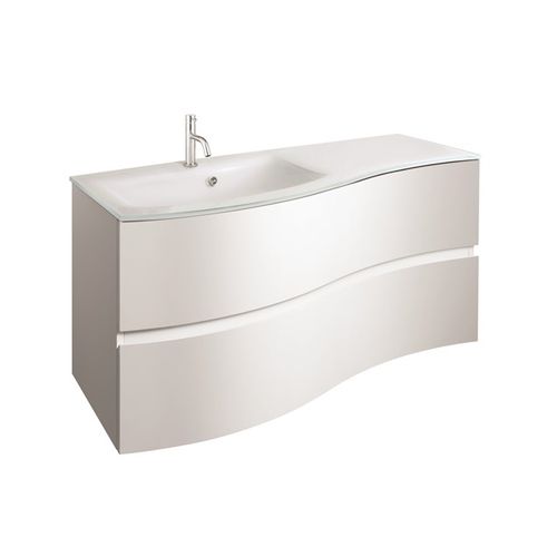 Mobile lavabo sospeso - SVELTE 100 - Crosswater - in vetro / contemporaneo / con cassetti