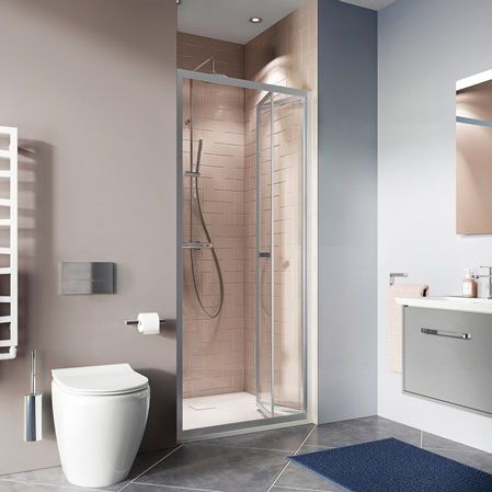 Box doccia in vetro - CLEAR 6 BI-FOLD - Crosswater - con porta pieghevole / quadrato