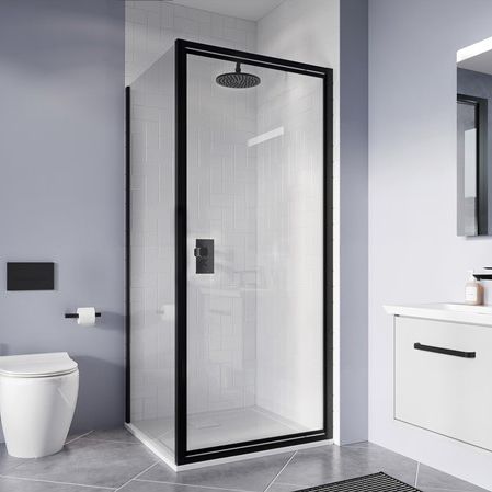 Box doccia in vetro - CLEAR 6 - Crosswater - con porta pivotante / quadrato