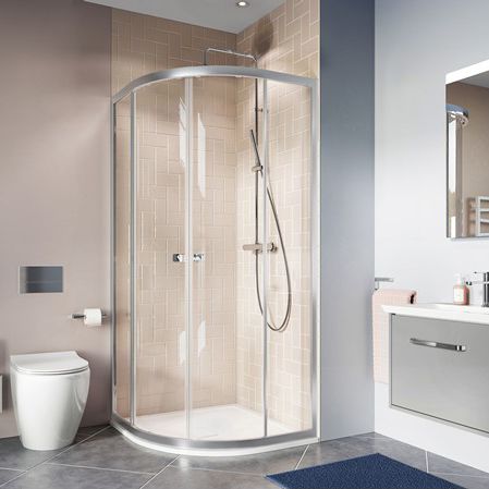 Box doccia in vetro - CLEAR 6 - Crosswater - con porta scorrevole / curvo