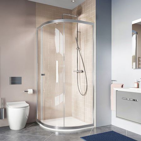Box doccia in vetro - CLEAR 6 - Crosswater - in acciaio inossidabile / con porta scorrevole / curvo