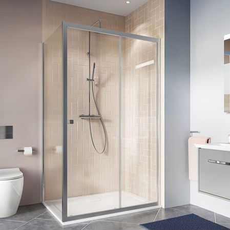 Box doccia in vetro - CLEAR 6 - Crosswater - con porta scorrevole / rettangolare