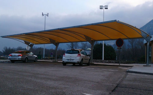 Tensostruttura su ossatura metallica - SOBRA - Eugreb Invest - per tettoia di posto auto / con membrana in PVC / per parcheggio