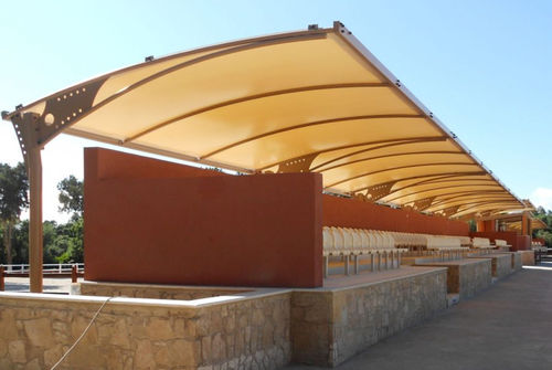 Tensostruttura su ossatura metallica - HIPPODROME FRSME - Eugreb Invest - per tettoia / con membrana in PVC / per stadio