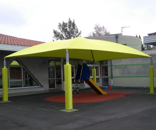 Tensostruttura su ossatura metallica - BALMA - PATIO  - Eugreb Invest - per tettoia / con membrana in PVC / per scuola