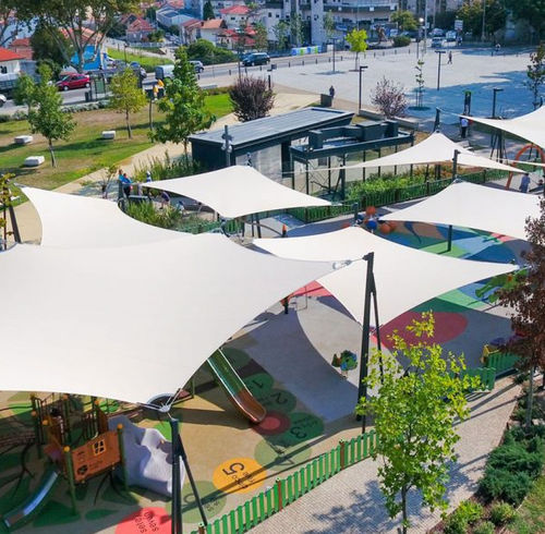 Tensostruttura su ossatura metallica - TROFA - Eugreb Invest - per tettoia / con membrana in PVC / per parco giochi