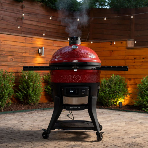 Barbecue a carbonella - BIG JOE™ KONNECTED JOE™ - Kamado Joe - con rotelle / da terra / in acciaio inossidabile
