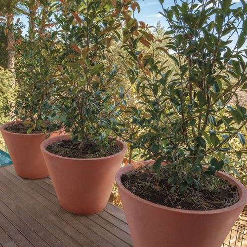 Vaso da giardino in calcestruzzo - CARME - SAS PREFABRICADOS DE HORMIGON SA - rotondo / per uso residenziale / grigio