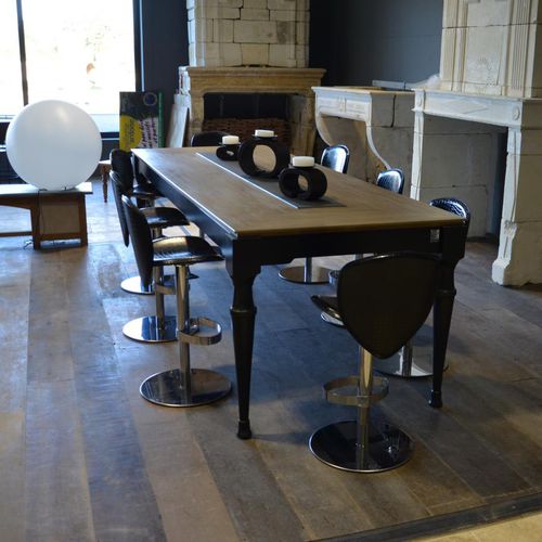 Tavolo contemporaneo - bca materiaux anciens - in ardesia / in legno massiccio / rettangolare