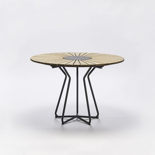 Tavolo da pranzo contemporaneo - CIRCLE - Houe - in granito / in bambù / in acciaio con rivestimento a polvere
