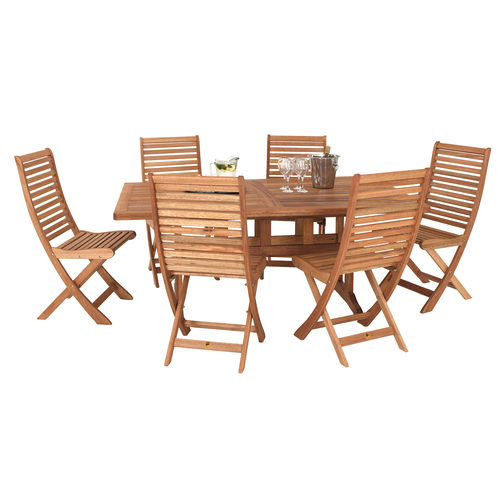 Set tavolo e sedia contemporaneo - MONACO CHAIRS AND BAOBAB TABLE SET - Woodline Shade Solutions - da giardino / in legno / per uso residenziale