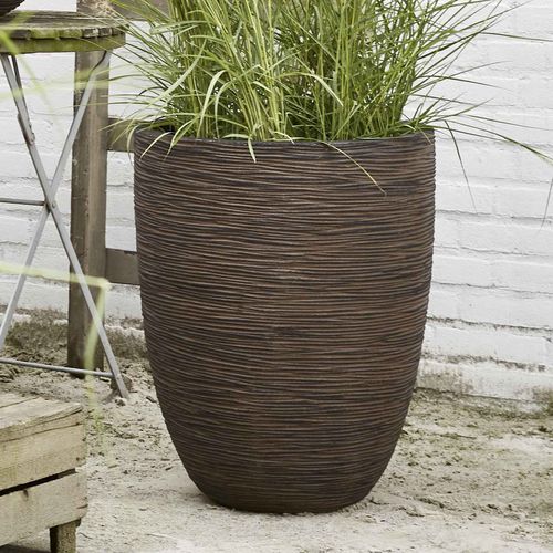 Vaso da giardino in plastica - NATURE : ELEGANT LOW RIB NL - Capi - rotondo