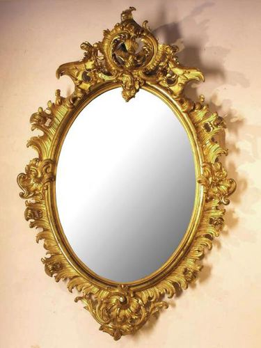 Specchio a muro - NO. ST2272 - Overmantels - in stile / ovale / in metallo