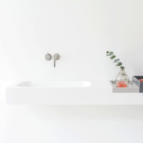 Lavabo sospeso - BOX - NotOnlyWhite - in legno / in Hi-macs® / con piano integrato