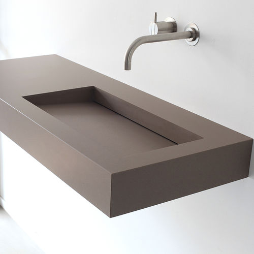 Lavabo sospeso - KUUB - NotOnlyWhite - in composito / in Hi-macs® / con piano integrato