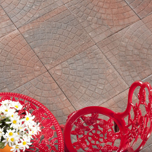 Piastrella in calcestruzzo ad alte prestazioni - COBBLESTONE FAN - shaw brick - a rilievo / da esterno / da pavimento