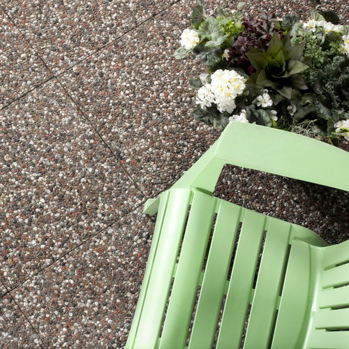 Piastrella in calcestruzzo ad alte prestazioni - EXPOSED AGGREGATE - shaw brick - a rilievo / da esterno / da pavimento