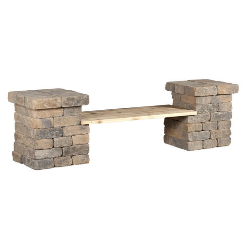 Panca per spazi pubblici classica - BERKLEY - shaw brick - in legno / in calcestruzzo
