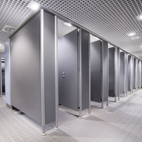 Cabina per bagni pubblici in laminato - MARATHON CLASSIC - Prospec - per toilette / per edifici pubblici