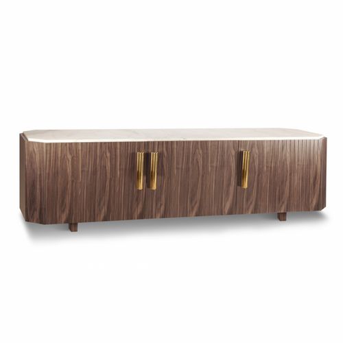 Credenza contemporanea - MALCOLM - Mambo Unlimited Ideas - in MDF laccato / in ottone / in ottone lucidato