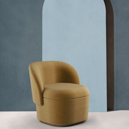 Poltrona contemporanea - BISOU - Mambo Unlimited Ideas - in tessuto / in pelle / in legno massiccio