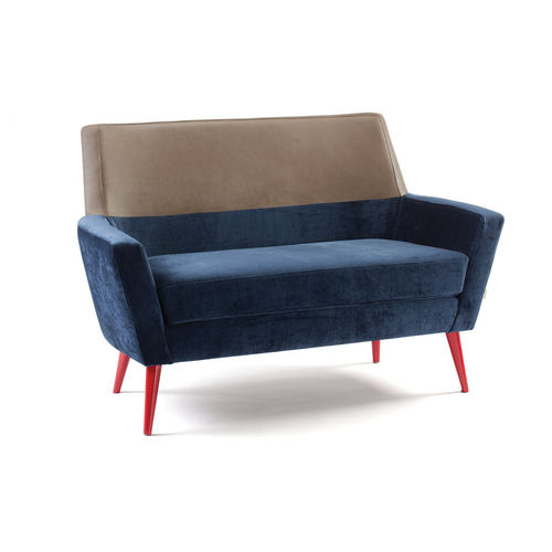 Divano contemporaneo - DOBLE - Mambo Unlimited Ideas - in tessuto / in pelle / blu
